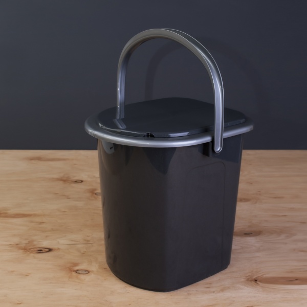 Ведро-туалет Алеана с крышкой 22 л гранит/серый 