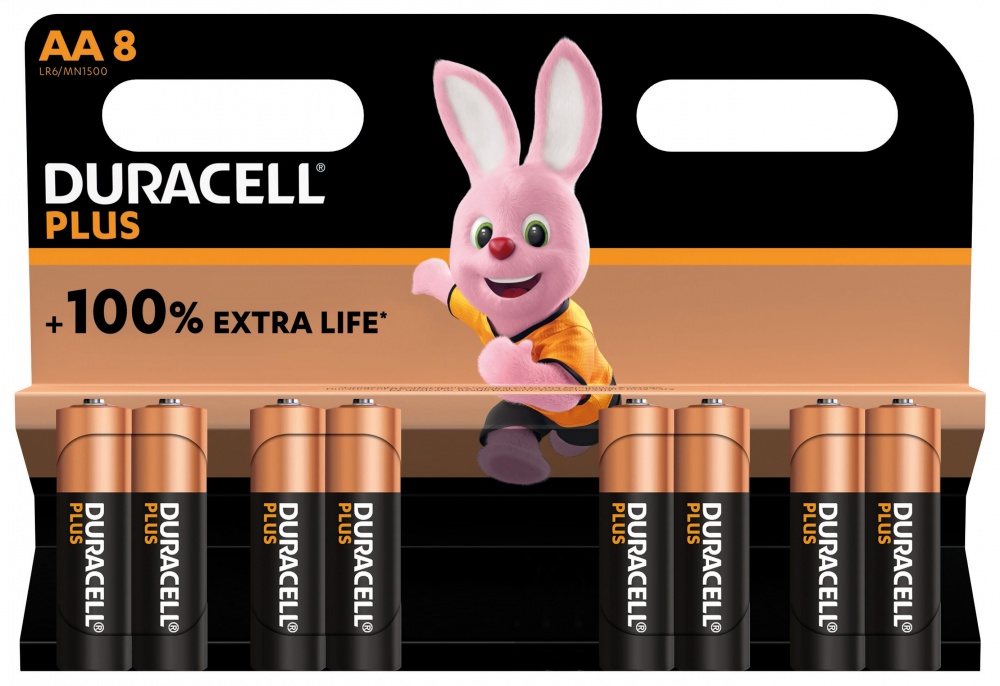Батарейки Duracell Plus щелочные AA (пальчиковые) 8 шт.