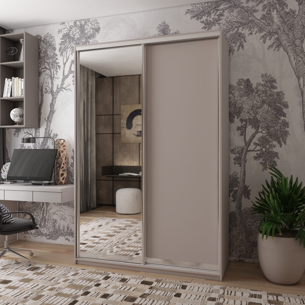 Шафа-купе Сіті Лайт Doros дзеркалоДСП 1,5 м 1500x600x2250 мм кашемір двері ДСП/дзеркало