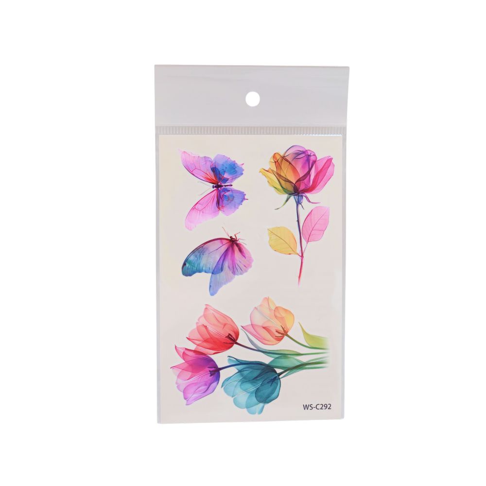 Набір тимчасових татуювань SHANTOU YISHENG Ніжні квіти WS-C289-C300