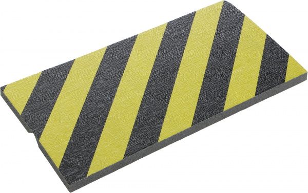 Демпферна стрічка кутова 490x250x20 мм жовто-чорна