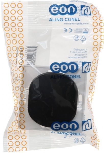 Вимикач одноклавішний Aling-Conel Eon з підсвіткою 10 А 250В чорний E625.E1