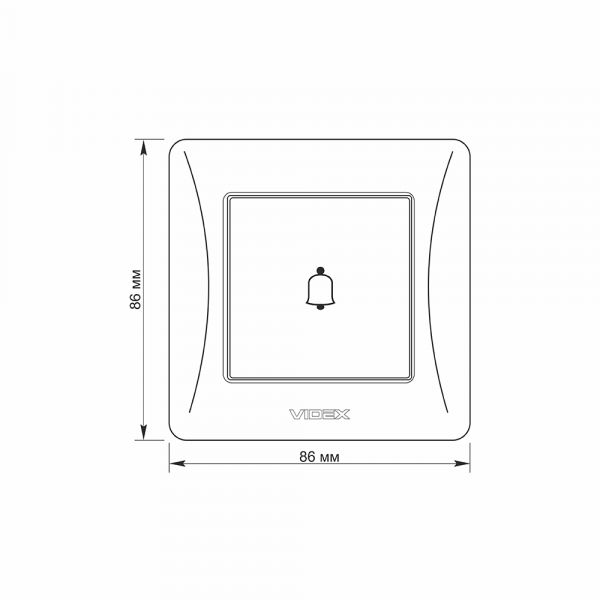 Кнопка дзвінка одноклавішний Videx Binera без підсвітки чорний графіт VF-BNDB1-BG