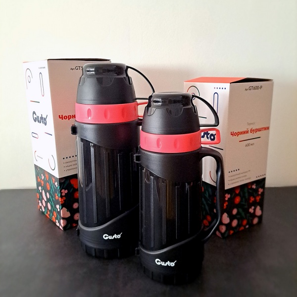 Термос GT1000-P Чорний бурштин 1000 мл Gusto