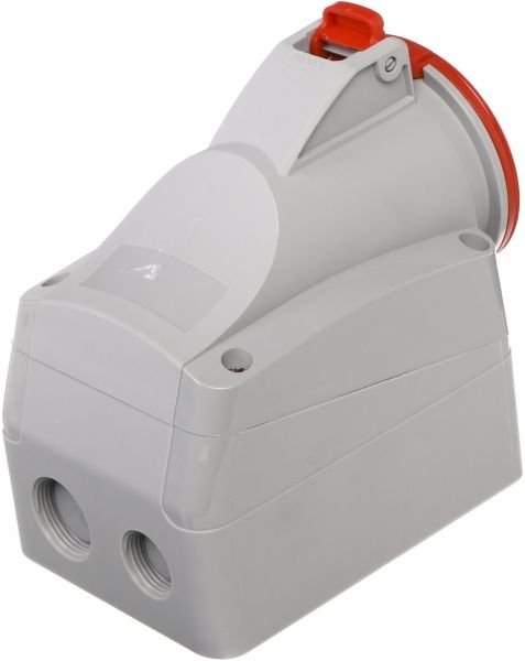 Розетка наружной установки с заземлением Legrand 16A 3К+Н+З 415В IP44 серый с красным 555159