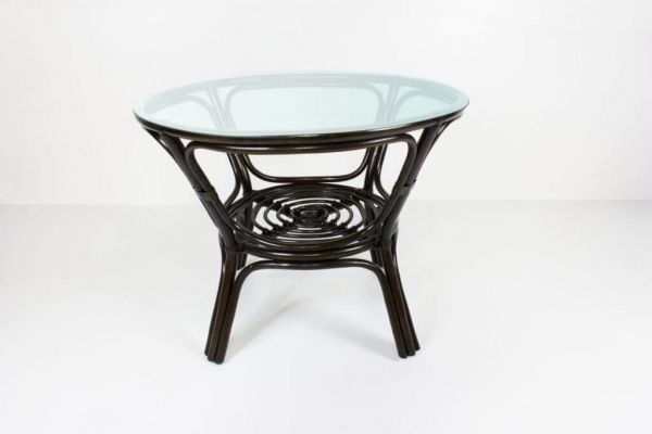 Стол Cruzo кофейный Оникс из натурального ротанга 100x100 см коричневый 