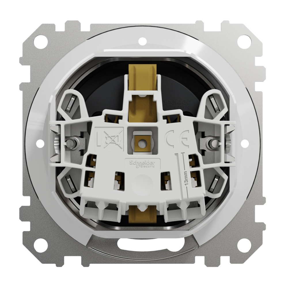 Розетка силова із заземленням Schneider Electric Sedna Design зі шторками з кришкою чорний SDD214024