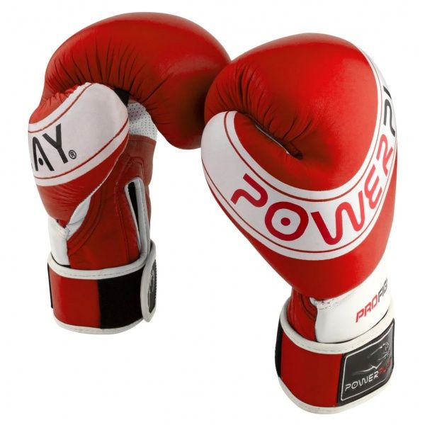 Боксерські рукавиці PowerPlay р. 14 3023A білий із червоним