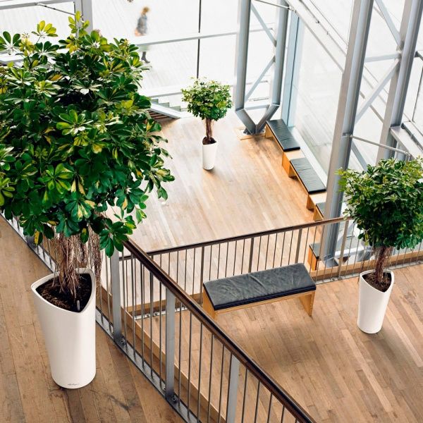 Кашпо Lechuza Delta 40 треугольный 17 белый (15540) 