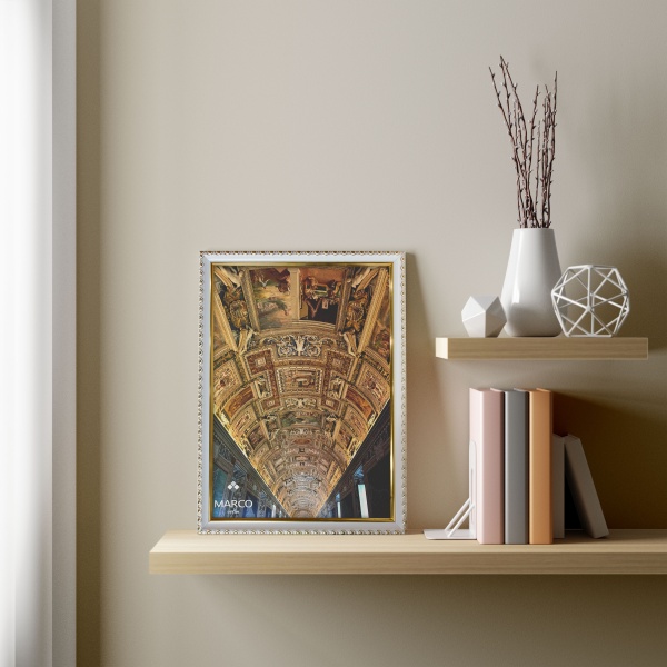 Рамка для фотографии со стеклом MARCO decor 1713 1 фото 30х40 см белый с золотистым 