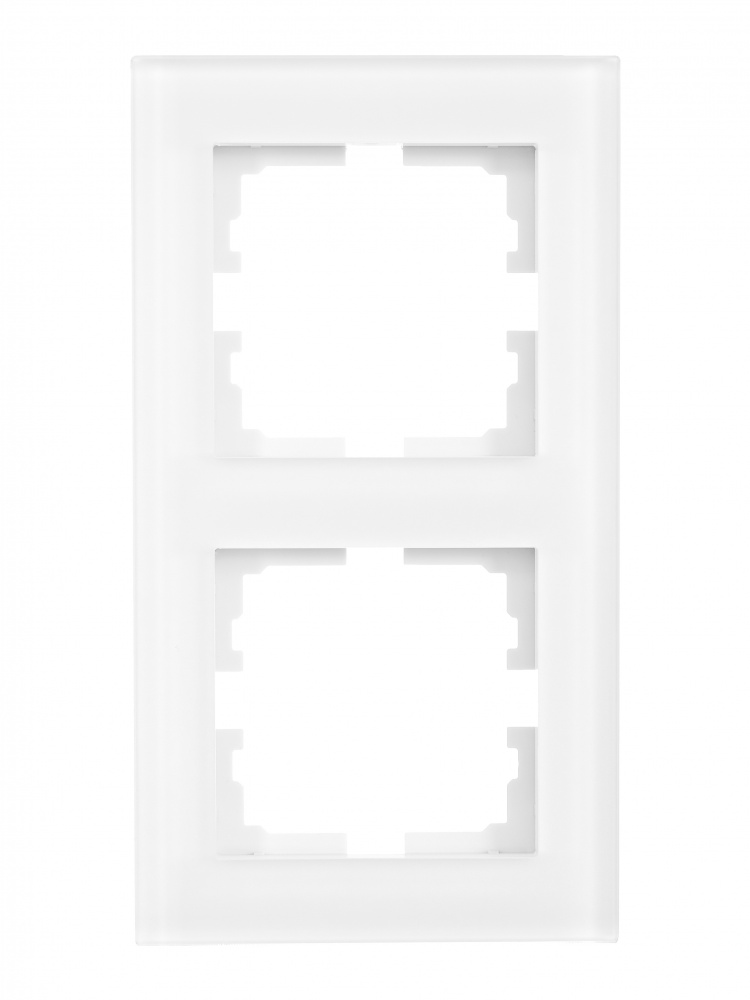 Рамка двомісна Lezard Vesna вертикальна білий матовий 742-5380-152