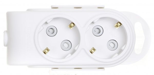 Колодка Makel с защитными шторками с заземлением 2 гн. белый N2210000 