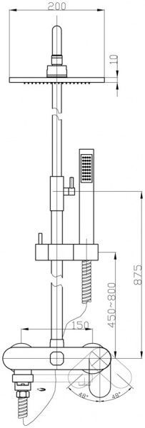 Душевая система Mixxen Алье MXD 8807-2
