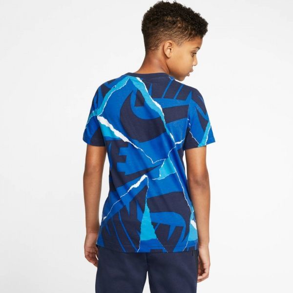Футболка Nike B NSW TEE AOP MULTI BRAND MARK CT2618-480 XS синій