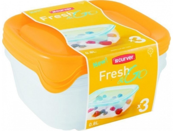 Набор контейнеров Fresh&go 800 мл желтый Curver