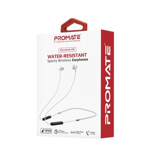 Навушники Promate Bluetooth 5 IPX5 silver (dynamic-x5.silver) 