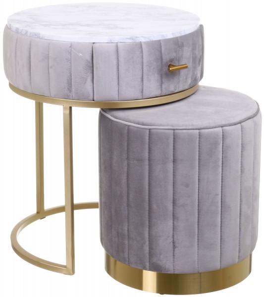 Набор декоративный Monaco 44,5х44,5х51 см/36х36х38 см серый/золотистый 