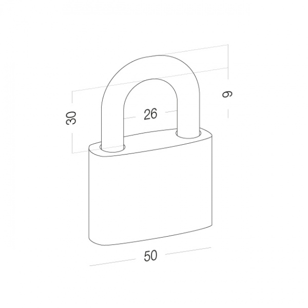 Замок навісний Horst HR-SP4-50D відкритий (амбарний) 