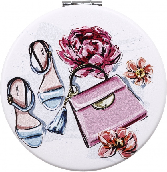 Дзеркало кишенькове косметичне Лідер Канц Приналежності жіночі кругле 6 варіантів в асортименті 