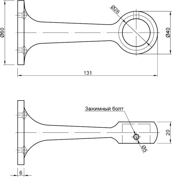Кріплення труби дистанційне d25 R-50