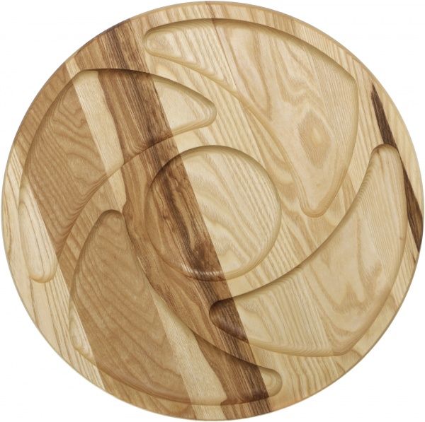 Дошка для подачі страв двостороння дерев'яна дошка 40 см 