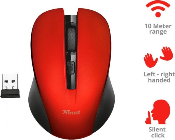 Мышь Trust Mydo Silent Click Wireless 21871 red 