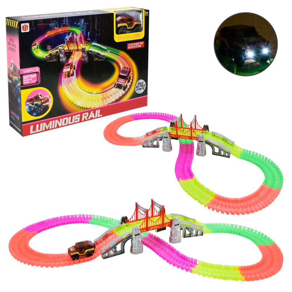 Гоночный трек с машинкой (светится в темноте) 888-133