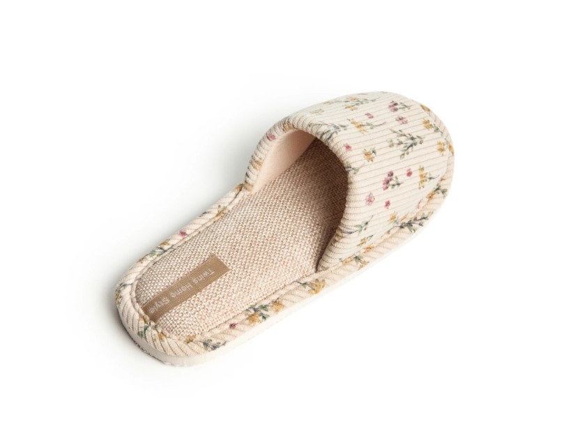 Тапки домашние Twins HS-VL вельвет р.36/37 бежевый с рисунком