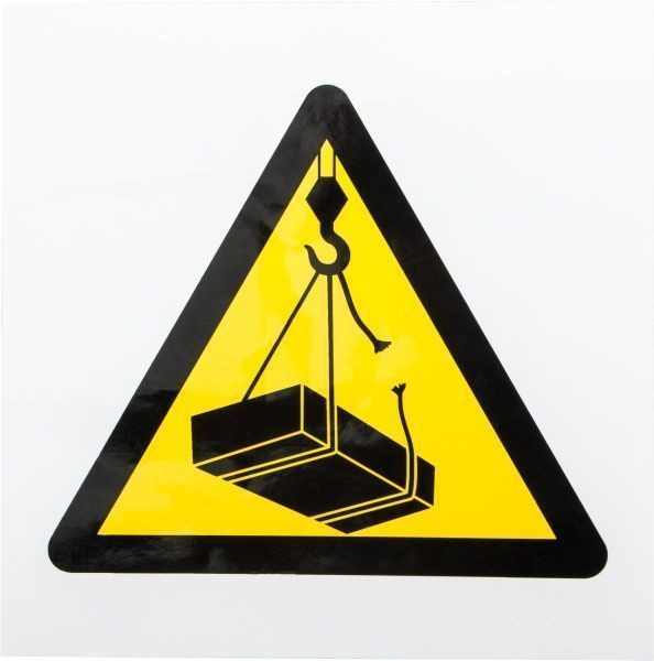 Наклейка Обережно! Працює кран 130 мм