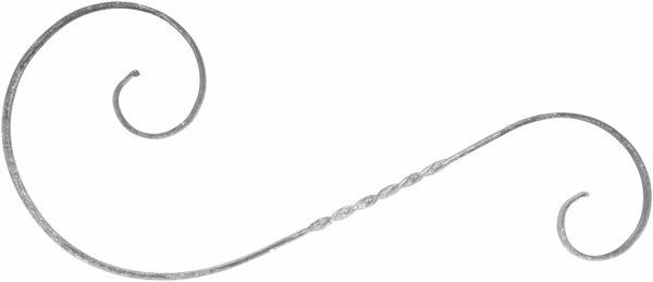 Завиток несимметричный скрученный 650х250 мм 01.076К