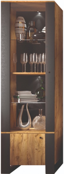 Витрина SOKME 2Д Олд Вуд дуб крафт золотой/черный 