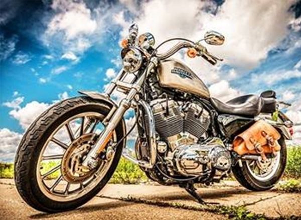 Набір для творчості зі стразами на підрамнику з принт. рамою Мотобайк 40x50 см Діамантові ручки 