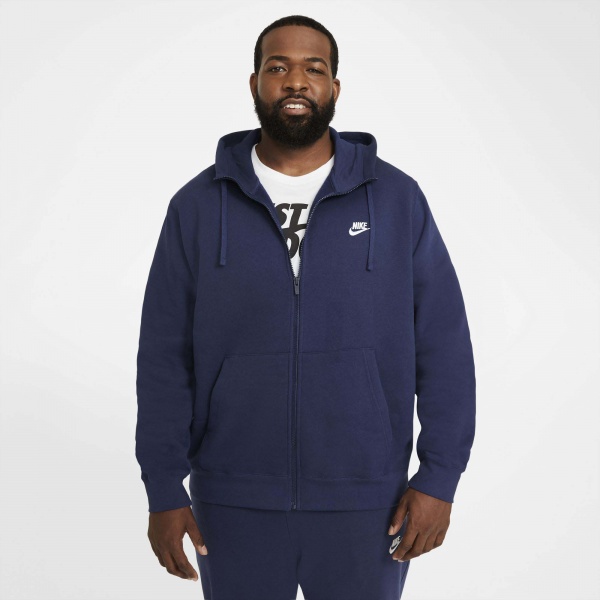 Джемпер Nike M NSW CLUB HOODIE FZ BB BV2645-410 р. L синій