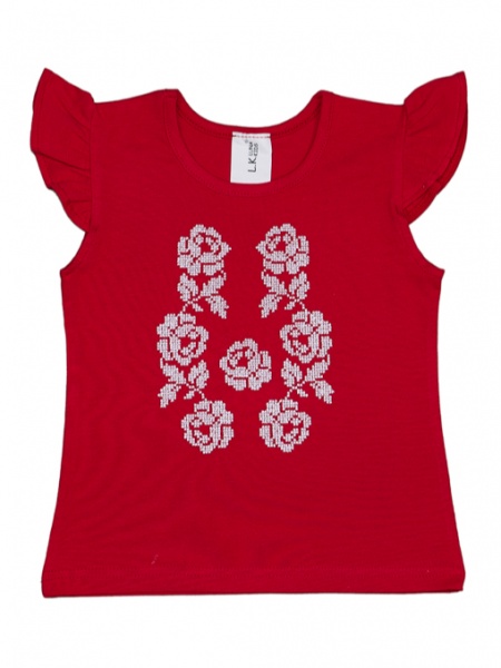 Вышиванка для девочек Luna Kids Розы р.86 красный 