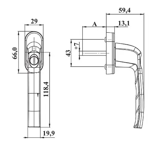 Ручка кнопка-ключ Kronos біла Ral 9016 WH 018/37