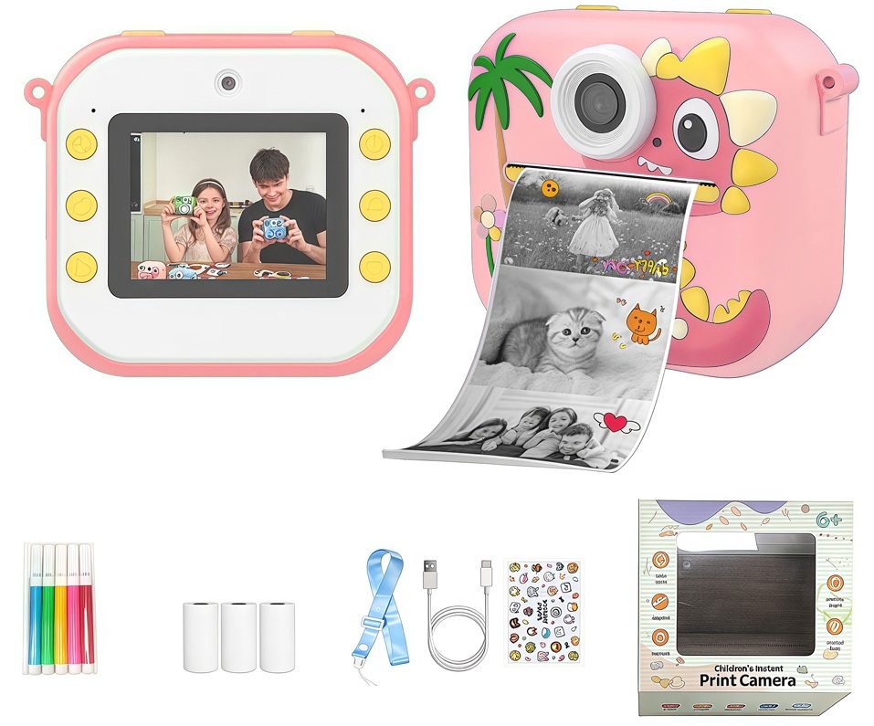 Фотокамера DIY TOYS з принтером «Динозавр» 2 в 1 CJ-4978946-P — фото 1