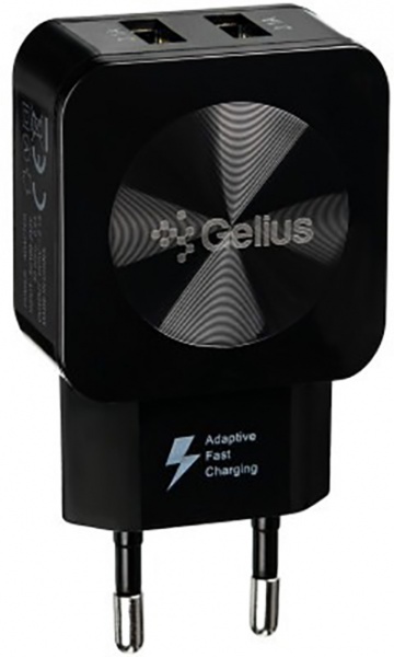 Мережевий зарядний пристрій Gelius Ultra Prime GU-HC02 2 USB 2.1 A Чорний 74893