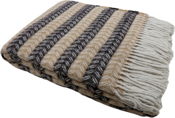 Плед Метро Spire 140x200 см бежевый с черным Vladi 