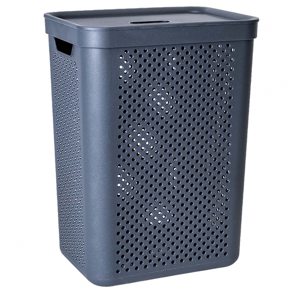 Кошик для білизни Алеана Simple з органайзером 45 л граніт