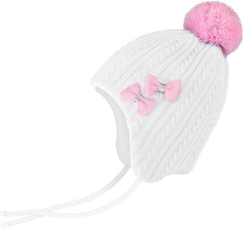 Шапка ESLI р.50-52 білий із рожевим 17С-93СП 