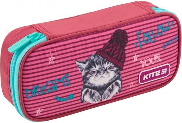 Пенал школьный Education Fluffy Animals K19-662-3 KITE розовый