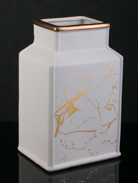 Ваза Marble 17х27 см белая