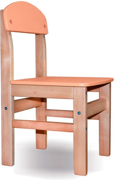 Стульчик для детей Yuliana Woody лак с оранжевой сидушкой 12003111