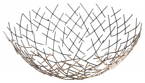 Фруктовница PANACHE Asymetric 20 см золото/черный 