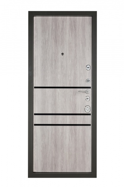 Двері вхідні Булат Сек'юриті 517 дуб немо карбон / дуб немо срібний 2050x850 мм праві