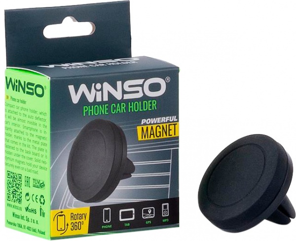 Тримач для телефона WINSO магнітний на дефлекторі (201210) чорний