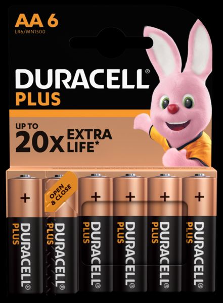 Батарейки Duracell Plus LR06 AA (R6, 316) 6 шт. 