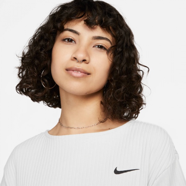 Футболка Nike W NSW RIB JRSY SS TOP DV7870-025 р.XL серый