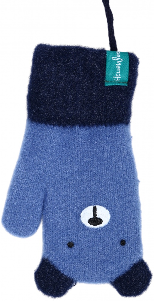 Рукавицы HW для мальчиков медведь р.10-12 /темно-синий