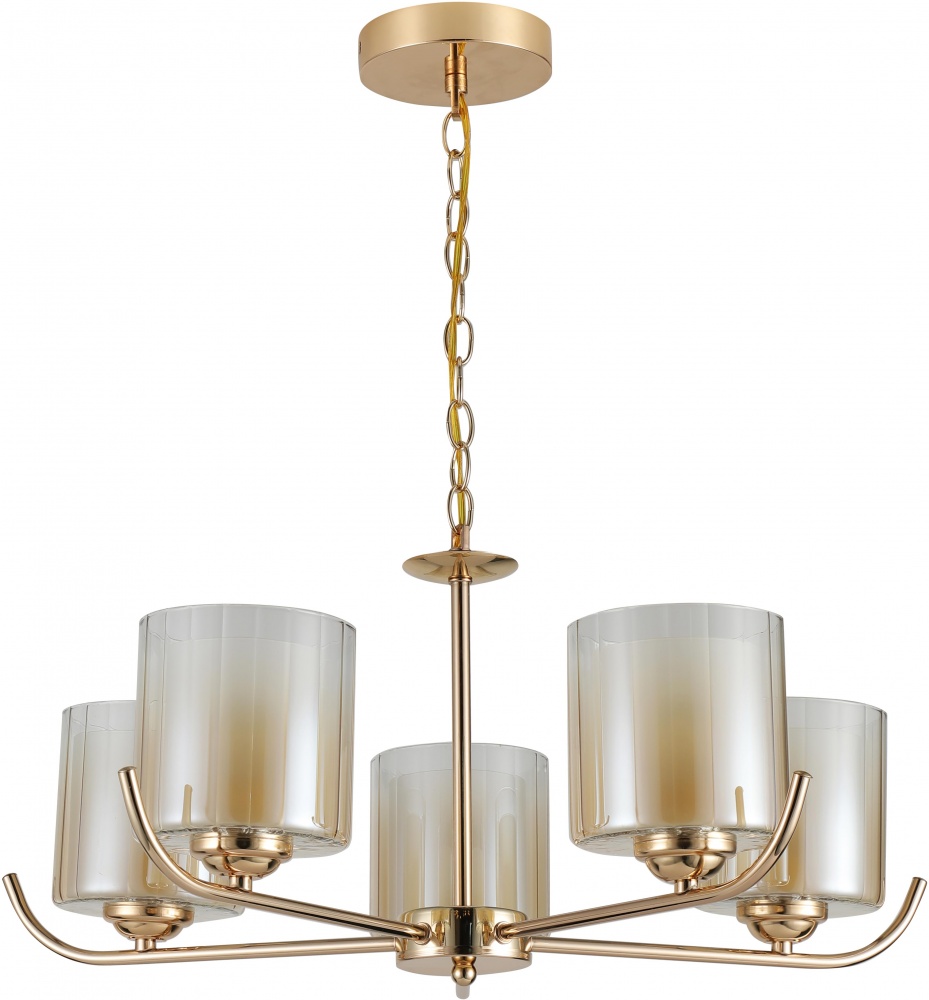 Люстра підвісна Sensio Australis 5x40 Вт E27 золото/амбер ALG-07490/5